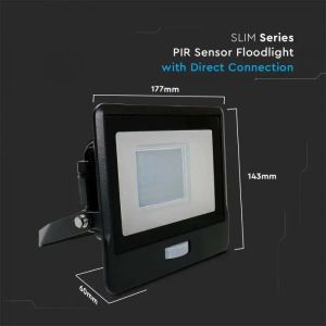 30W LED PIR Sensor Floodlight SAMSUNG CHIP Black Body 4000K