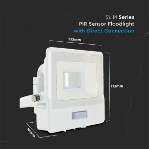 10W LED PIR Sensor Floodlight SAMSUNG CHIP White Body 3000K