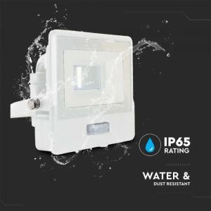 10W LED PIR Sensor Floodlight SAMSUNG CHIP White Body 3000K