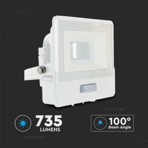 10W LED PIR Sensor Floodlight SAMSUNG CHIP White Body 3000K