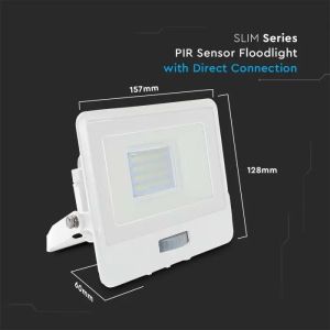 SKU 20271 20W LED PIR Sensor Floodlight SAMSUNG CHIP White Body 4000K V-TAC