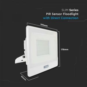 50W LED PIR Sensor Floodlight SAMSUNG CHIP White Body 4000K