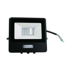 10W LED PIR Sensor Floodlight SAMSUNG CHIP Black Body 3000K 1M Cable