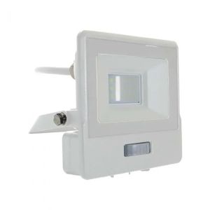 10W LED PIR Sensor Floodlight SAMSUNG CHIP White Body 3000K 1M Cable