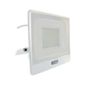 50W LED PIR Sensor Floodlight SAMSUNG CHIP White Body 3000K 1M Cable