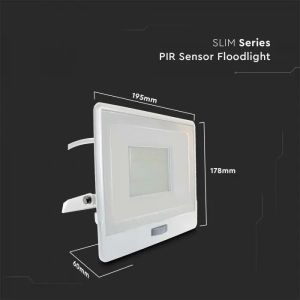 50W LED PIR Sensor Floodlight SAMSUNG CHIP White Body 3000K 1M Cable