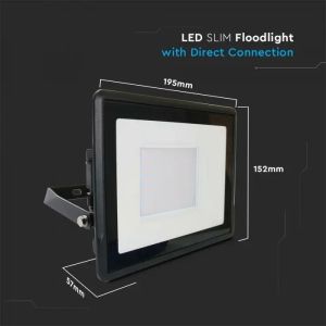 50W LED Floodlight SAMSUNG CHIP Black Body 4000K