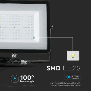 SKU 21412 100W LED Floodlight SMD SAMSUNG CHIP G2 Black Body 3000K V-TAC