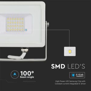 20W LED Floodlight SMD SAMSUNG CHIP G2 White Body 3000K