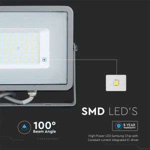 SKU 21464 50W LED Floodlight SMD SAMSUNG CHIP G2 Grаy Body 4000K V-TAC