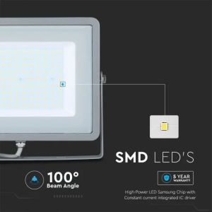 SKU 21473 100W LED Floodlight SMD SAMSUNG CHIP G2 Grаy Body 4000K V-TAC