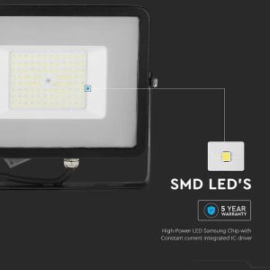 50W LED Прожектор SAMSUNG ЧИП SMD G2 SLIM Черно Тяло 6500К