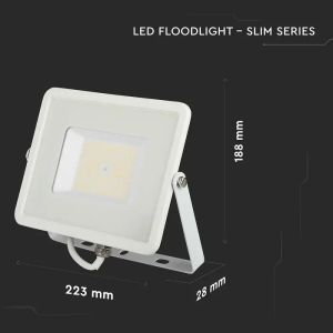 50W LED Floodlight SMD SAMSUNG CHIP G2 SLIM White Body 4000K