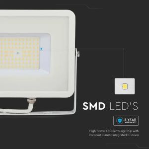 50W LED Floodlight SMD SAMSUNG CHIP G2 SLIM White Body 4000K