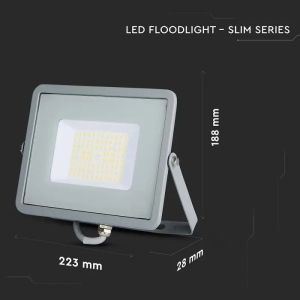 50W LED Floodlight SMD SAMSUNG CHIP G2 SLIM Grey Body 4000K