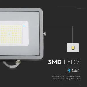 50W LED Floodlight SMD SAMSUNG CHIP G2 SLIM Grey Body 4000K