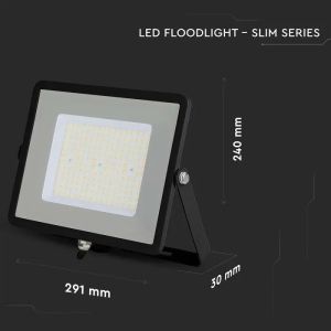 100W LED Floodlight SMD SAMSUNG CHIP G2 SLIM Black Body 4000K