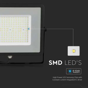 100W LED Floodlight SMD SAMSUNG CHIP G2 SLIM Black Body 4000K