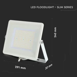 100W LED Floodlight SMD SAMSUNG CHIP G2 SLIM White Body 4000K