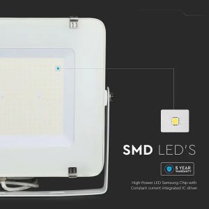 SKU 21787 200W LED Floodlight SMD SAMSUNG CHIP SLIM G2 White Body 4000K V-TAC