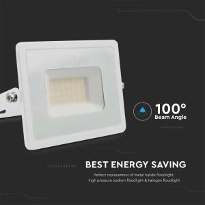 30W LED Floodlight SMD E-Series G2 White Body 6500K