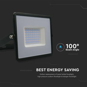 50W LED Floodlight SMD E-Series G2 Black Body 3000K