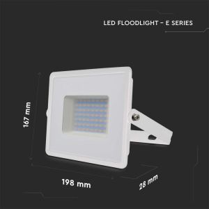 50W LED Floodlight SMD E-Series G2 White Body 3000K