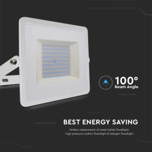 LED Прожектор 100W 3000K Е-Series G2 Бяло Тяло SKU 215967 V-TAC