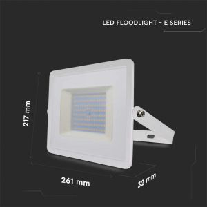 LED Прожектор 100W 3000K Е-Series G2 Бяло Тяло SKU 215967 V-TAC