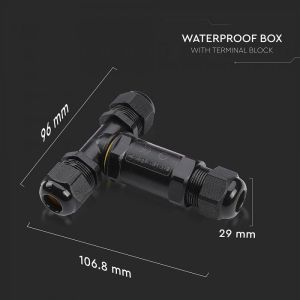 Waterproof Black Terminal Block 8-12mm IP68