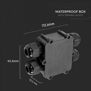 Waterproof Black 4 Pin Terminal Block 8-12mm IP68