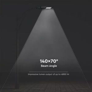 40W LED Solar Street Light Black Body 4000K 120LM/W