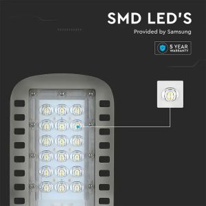 LED Street Light SAMSUNG CHIP 5 Years Warranty - 30W SLIM 4000K 135LM/W