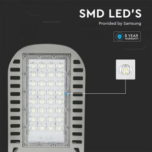 LED Street Light SAMSUNG CHIP 5 Years Warranty - 50W SLIM 4000K 135LM/W