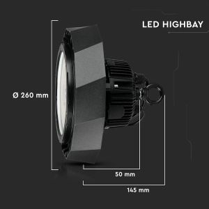 LED Highbay SAMSUNG CHIP/DRIVER - 100W Black Body 180LM/WATT 6000K