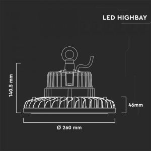 LED Highbay SAMSUNG CHIP - 100W ALU Black Body 120LM/W 4000K