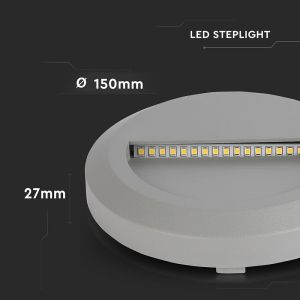 2W LED Step Light Grey Body Round 4000K