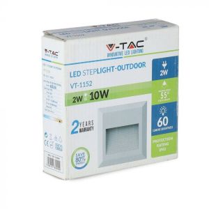 2W LED Step Light White Body Square 4000K