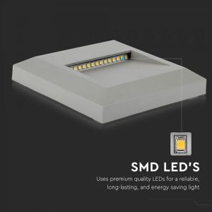 2W LED Step Light Grey Body Square 4000K