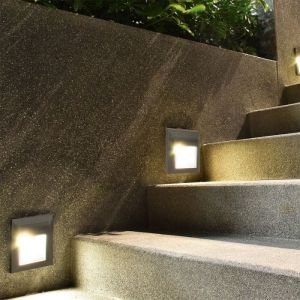 2W LED Step Light Grey Body Square 4000K