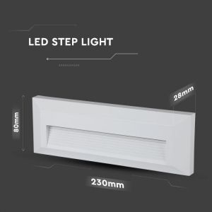 3W LED Step Light White Body Round Рectangular 3000K