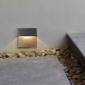 3W LED Step Light Black Body Square 3000k