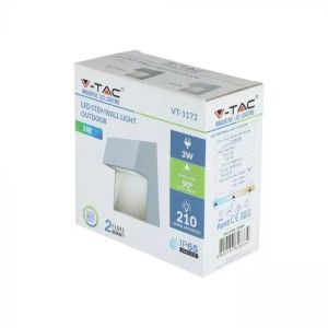 3W LED Step Light Grey Body Square 3000k