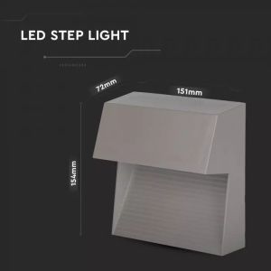 3W LED Step Light Grey Body Square 4200k