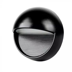 3W LED Step Light Black Body Round 3000k