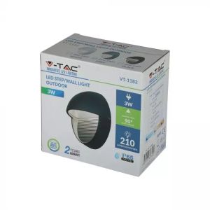 3W LED Step Light Grey Body Round 3000k