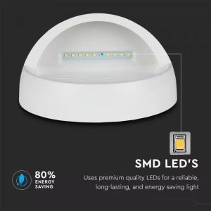 3W LED Step Light White Body Round 3000k