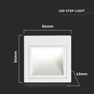 3W LED Step Light White Body 4000K IP20