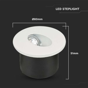 3W LED Step Light Round 3000K