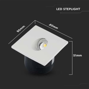 3W LED Step Light Square 3000K